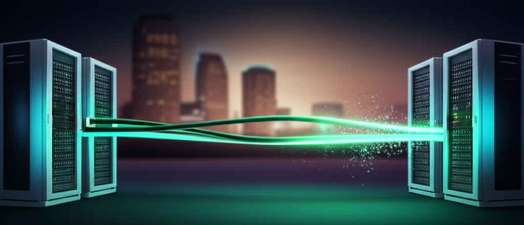 Q FLUX Fiber in a data-center link